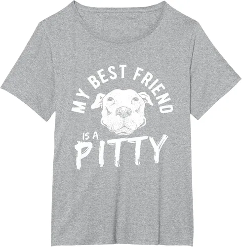 Vista 71 de My Best Friend Is A Pitty Pitties Pitbull - Camiseta Negro
