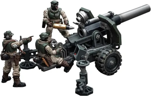 Vista 11 de LEBOO JOYTOY Warhammer 40K Astra Militarum Equipo de artillería con pistola de campo Bombast escala 1:18 coleccionable Joy Toy Figura de acción