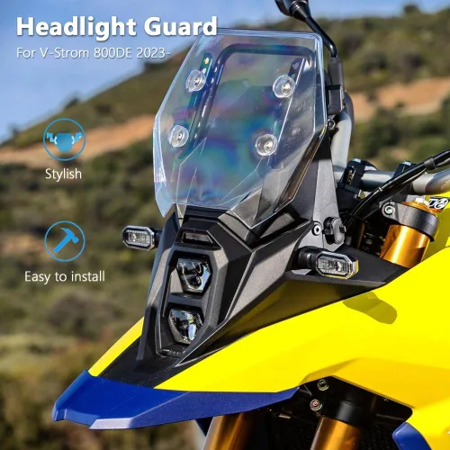 Vista 5 de Protector de faros delanteros de motocicleta, cubierta transparente acrílica para Suzuki V-Strom 800 DE 2023 2024