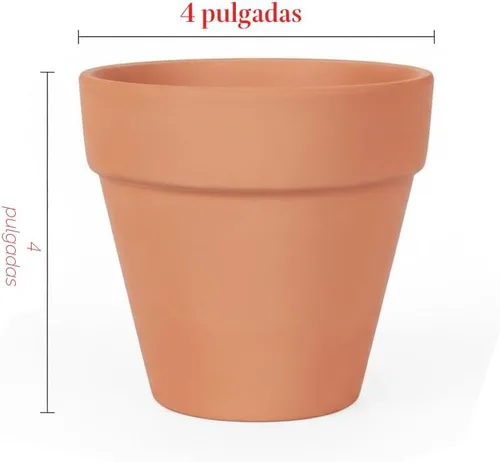 Vista 2 de YESIACE Juego de 24 macetas de terracota de 4 pulgadas, maceta de terracota con agujeros de drenaje, perfecta para plantar, pintar, bodas y fiestas