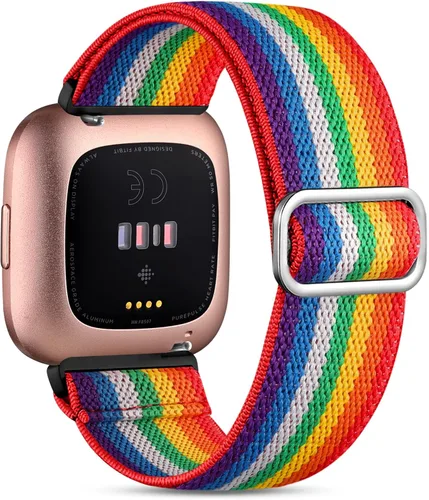 Vista 14 de Witzon Compatible con Fitbit Versa/Versa Lite/Versa 2 bandas para mujeres y hombres, correa elástica ajustable de repuesto para reloj inteligente