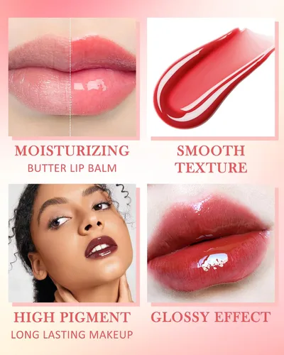 Vista 4 de Bálsamo labial mantequilla vainilla, aceite hidratante de brillo de labios transparente, hidratante para el cuidado de los labios 01#