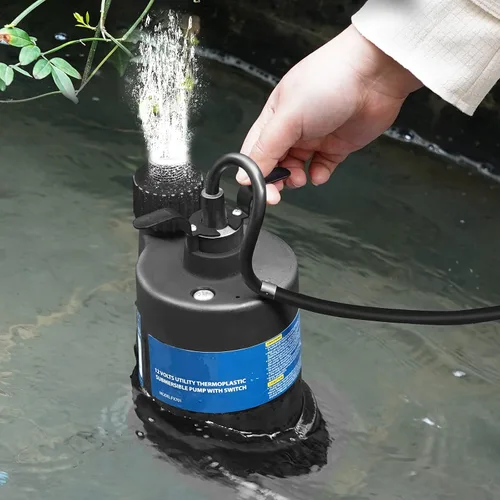 Vista 5 de Bomba de agua Bomba sumergible DC 12V Bomba de sumidero 1500 GPH Bomba de utilidad con interruptor-Negro