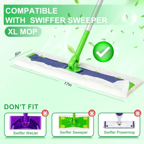 Vista 3 de Juego de 40 paños de trapeador XL secos + húmedos para trapeador Swiffer Sweep XL, almohadillas desechables para trapeador XL, incluye 30 paños