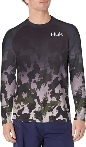 Vista 24 de Huk Pursuit Vented LS para hombre Refracción Fish Fade - San Sal/Wahoo