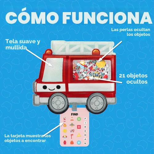 Vista 2 de BIZYBOO - El peluche original de Seek & Find - Juego educativo de búsqueda de objetos ocultos para resolver problemas para niños de 2 años