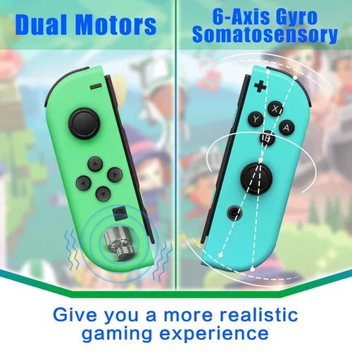 Vista 4 de NINIFEI Controller for Nintendo Switch, Compatible with Nintendo Switch Wireless LR Controller Support Double VibrationWake-upScreenshot