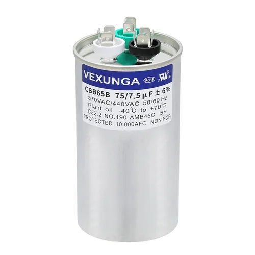 Vista 60 de VEXUNGA Capacitor Dual de Arranque Redondo A/C de 50/5 uF 50+5 MFD 370VAC o 440VAC CBB65 CBB65B Capacitores de Aire Acondicionado para Motor