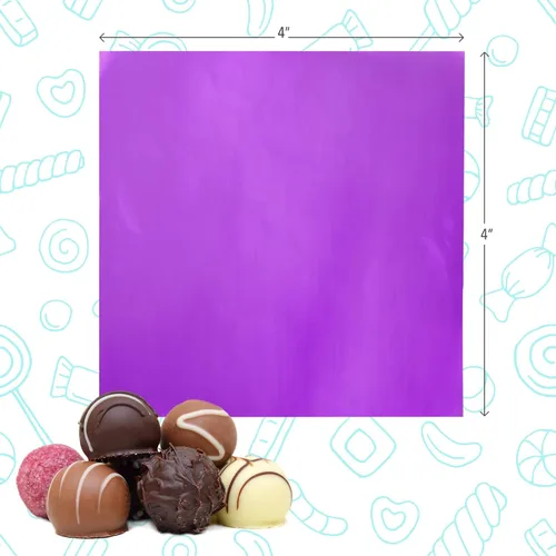 Vista 4 de LotFancy Envolturas de caramelos de aluminio para chocolates, 4 x 4 pulgadas, 900 piezas de papel de aluminio para envolver dulces, hojas cuadradas