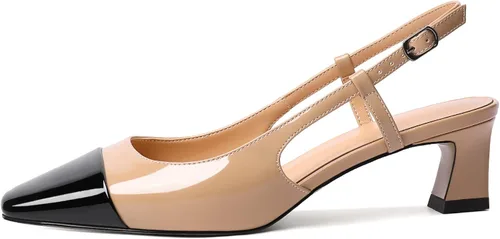 Vista 2 de Zamikoo Zapatos de tacón bajo para mujer con correa ajustable, tacones cuadrados de gatito, cómodas sandalias de tacón bajo de 2 pulgadas, zapatos