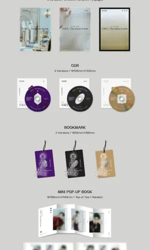 Vista 2 de Victon Voice : The Future is Now 1st Album 3 Versión Set CD+1p Póster+84p PhotoBook+Libro de Letras de 24p+1p Marcador+1p Pop-Up+1p PhotoCard+1p