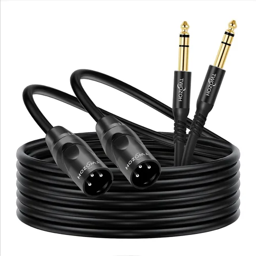 Vista 8 de Twozoh Cable XLR Hembra a TRS de 1/4 Pulgada (6.35mm), Cable de Micrófono XLR a Jack de Cuarto de Pulgada Equilibrado 1 Pie (Profesional/HiFi)