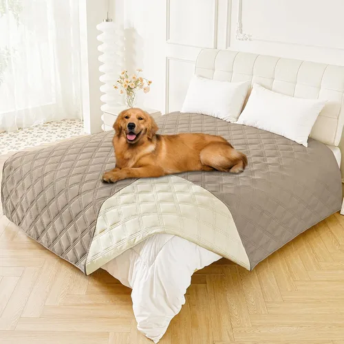 Vista 25 de Smiry Funda impermeable para cama de perro, manta reversible para mascotas para sofá Manta suave lavable para perro, funda a prueba de fugas