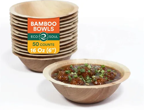 Vista 11 de ECO SOUL Cuencos de bambú de 7 onzas, compostables, resistentes