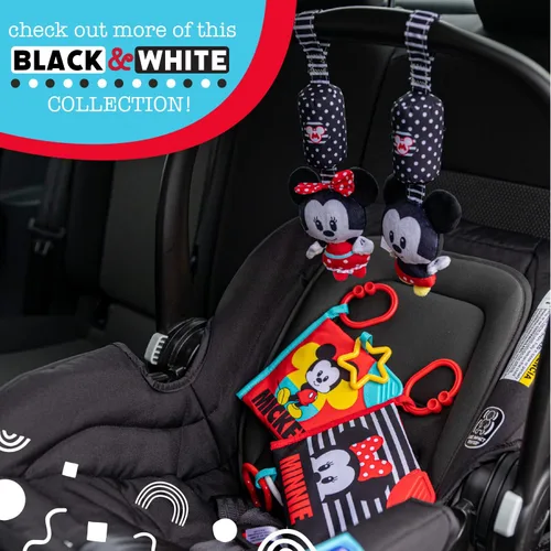 Vista 6 de KIDS PREFERRED Disney Baby Minnie - Peluche arrugado de alto contraste, color blanco y negro, niños y niñas a partir de 0 años (81263)