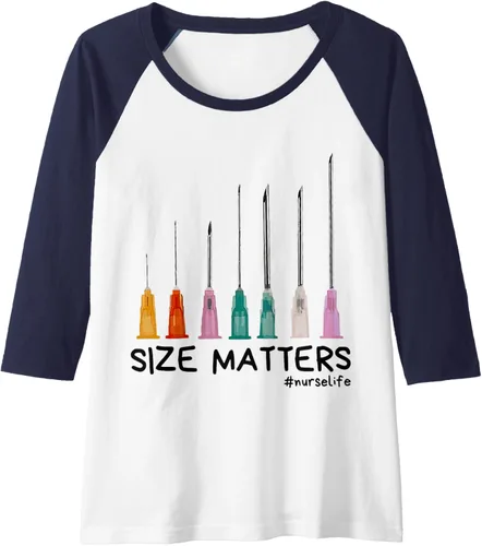 Vista 12 de Needle Size Matters Camiseta de béisbol raglán divertida de enfermería CNA Nurse Life, Negro