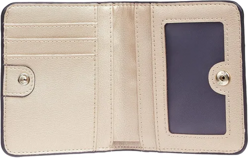 Vista 4 de Gostwo - Cartera compacta de piel genuina de lujo para mujer con bloqueo de RFID y ventana de identificación