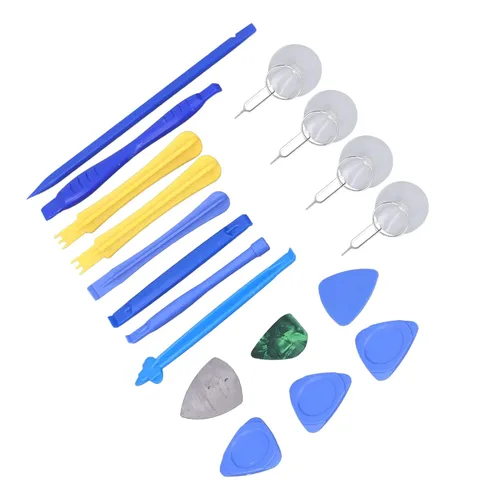 Vista 8 de Kit de herramientas de reparación de electrónica, profesional 3 en 1 apertura y juego de palanca para teléfono tableta PVC metal 19 piezas