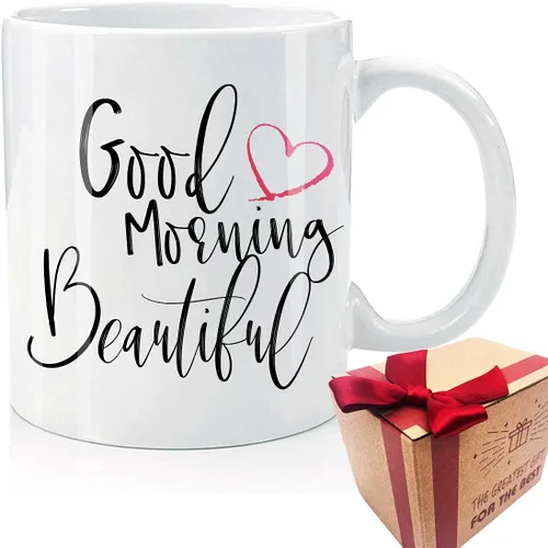 Vista 7 de Bonita taza de aniversario de boda con texto en inglés "Good Morning Good Morning" para mujer, regalo de cumpleaños novedoso para esposa, novia