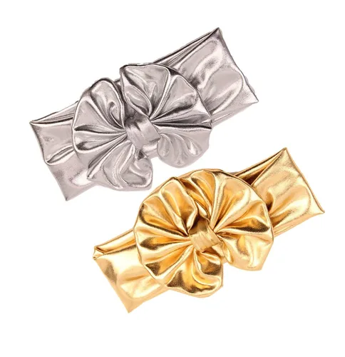 Vista 6 de BBTDIN Diadema turbante bronceadora para bebé BBG38 (2 unidades, dorado y plateado)