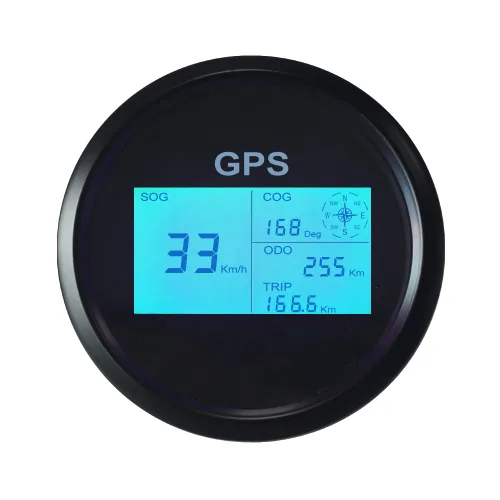 Vista 2 de ELING Velocímetro y odómetro digital universal con GPS, 7 luces de fondo, 3 3/8 pulgadas (85 mm) para auto o vehículo marino