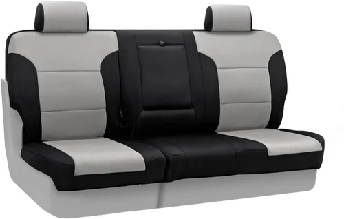 Vista 31 de Coverking Funda de asiento de cubo manual 50/50 de ajuste personalizado para modelos seleccionados de Nissan Frontier - Neosupreme Solid (negro)