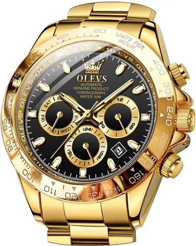 Vista 5 de OLEVS Relojes de esqueleto para hombre, reloj de pulsera de diamantes de lujo, automático, mecánico, automático, luminoso, impermeable
