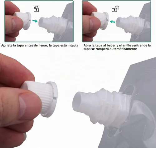Vista 3 de Frascos de Plástico-Corredores de Ron Bolsas de Licor de Plástico para Colar Alcohol, A Prueba de Fugas, Sin BPA, Kit de Frasco de Viaje de Jugo