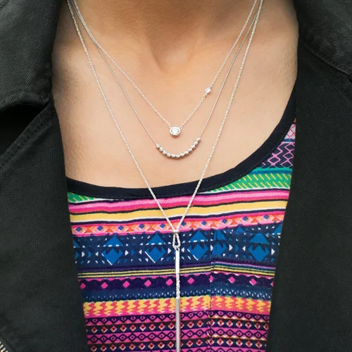 Vista 6 de Silpada 'Marvel' Cubic Zirconia Necklace in Sterling Silver, 16" + 2