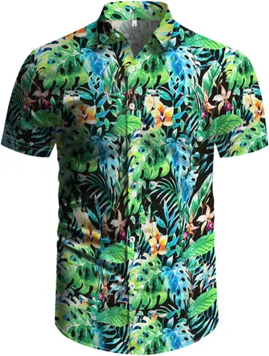 Vista 50 de RPOVIG Conjunto de playa a juego con camisas y pantalones cortos para hombre, ropa floral hawaiana para festival, conjuntos de 2 piezas con sombrero