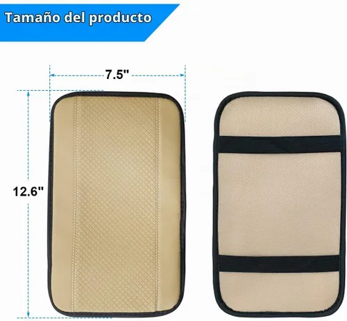 Vista 2 de 8sanlione - Tapete de almacenamiento para reposabrazos de automóvil, funda de cuero de fibra para consola central de automóvil, accesorios para Beige