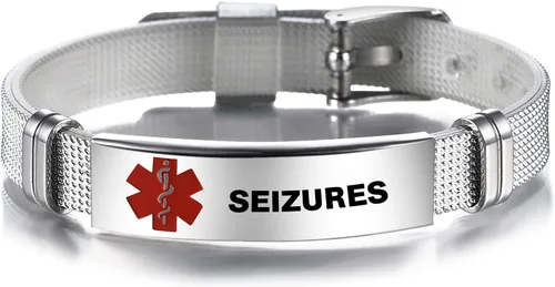 Vista 11 de TGLS Pulsera de emergencia roja con identificación de alerta médica para mujeres, hombres, primeros auxilios, personas mayores, alarma de salud