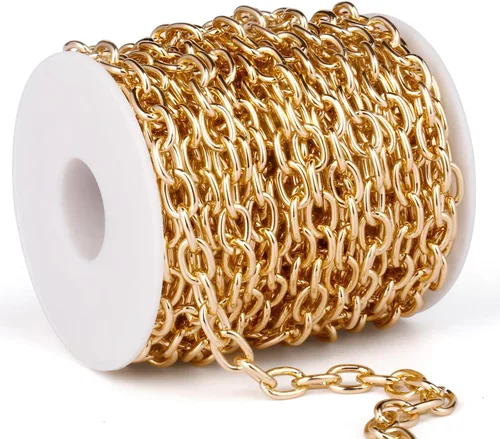 Vista 9 de 33 Pies de Cadenas de Cable Rolo Negro, 4 MM de Cadena de Eslabones O de Cable Ovalado de Aluminio Banado en Negro en Carrete a Granel para Hacer