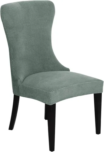 Vista 30 de XMNTG Juego de 1 funda elástica de jacquard para silla con respaldo de ala, fundas reutilizables y lavables para sillas de comedor, para banquetes