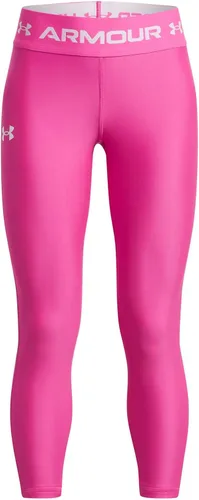 Vista 3 de Under Armour HeatGear - Leggings cortos para niñas con tobillo recortado (001) Negro / Blanco