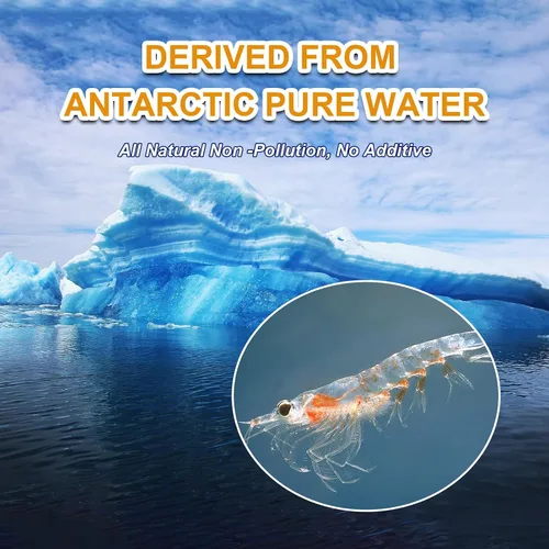 Vista 4 de Camarones gigantes de Krill liofilizados, alimento natural para reptiles de tortugas, dragones barbudos, peces tropicales y anfibios (4 onzas)