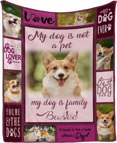 Vista 38 de InterestPrint Manta de perro personalizada en memoria amorosa de la pérdida con imágenes y nombre, regalo personalizado de recuerdo de condolencias