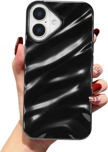 Vista 28 de QLTYPRI Funda compatible con iPhone 11, bonita funda con patrón de ondas de agua para niñas y mujeres, delgada, satinada, brillante, suave, de Beige
