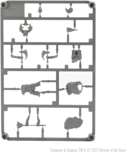 Vista 3 de WizKids D&D Frameworks: Mujer bárbara enana - Sin pintar y sin ensamblar