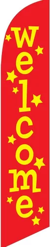 Vista 5 de Bandera de bienvenida con plumas para festivales y eventos, bandera de repuesto, color rojo