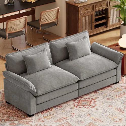 Vista 99 de CDCASA Silla de acento de gran tamaño de 50'' con otomana Asiento extra ancho y profundo estilo sofá nube para sala de estar, dormitorio, rincón