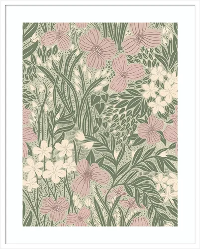 Vista 8 de Amanti Art Katie Oshea - Lienzo decorativo para pared, diseño de campo de flores, verde claro, 24 x 20 pulgadas, arte de pared de flores, decoración