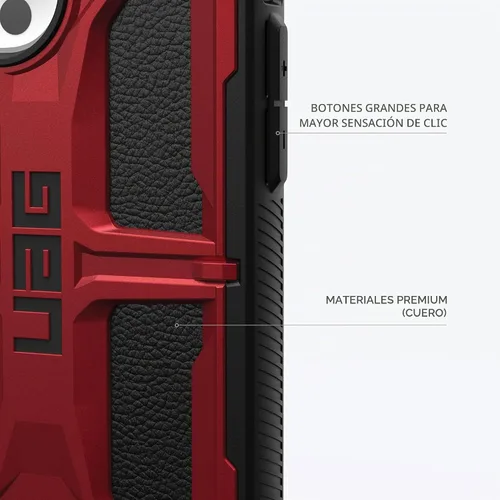 Vista 5 de URBAN ARMOR GEAR UAG Funda [versión actualizada] compatible con iPhone 15 Pro Max de 6.7 pulgadas, Monarch Crimson resistente, resistente grado