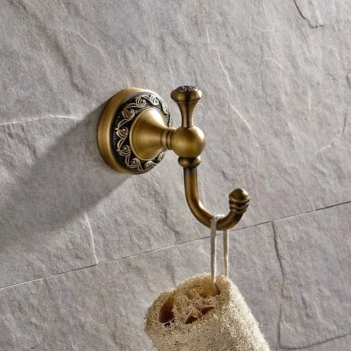 Vista 9 de Leyden Jabonera de ducha,Gancho de toalla de latón antiguo,Ganchos para bata de baño,Hardware de baño de montaje en pared