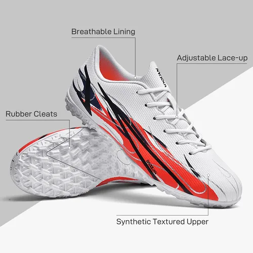 Vista 2 de Zapatos de fútbol para hombre, botines de fútbol atléticos, de alta calidad, transpirables, antideslizantes, para exteriores, para entrenamiento