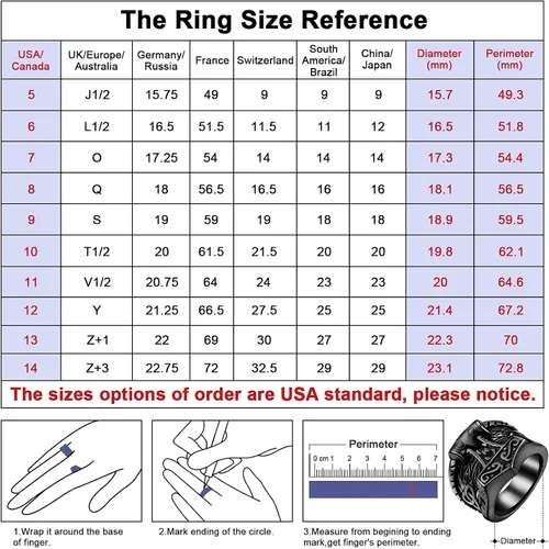 Vista 6 de FaithHeart Norse Viking Jewelry - Anillo de acero inoxidable de guerrero para hombre con diseño vikingo de cabeza de lobomartillo de Thor