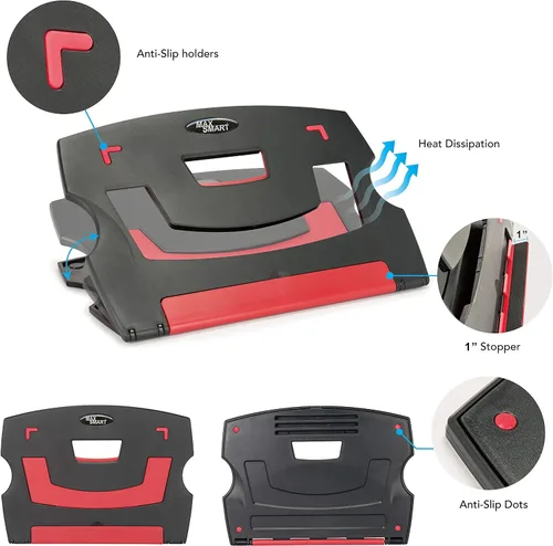 Vista 3 de MAX SMART Soporte para tableta de dibujo, plegable, portátil, ajustable compatible con iPad Pro, Wacom y más