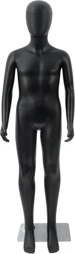 Vista 11 de Maniquí infantil, maniquíes para niños de cuerpo completo de 43.3 pulgadas, maniquíes de forma de vestido negro para niños, exhibición realista