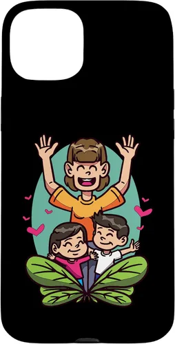 Vista 9 de iPhone 16 Cartoon Children Playing Design For Kids And Family Case