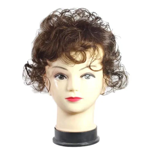 Vista 2 de Topper rizado ondulado para mujer, pieza de cabello sintético con clip, aspecto natural, peluca invisible para pérdida de cabello con flequillo